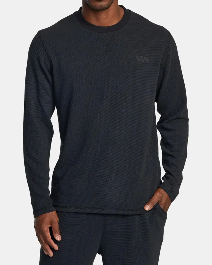 RVCA Short Sleeves CAble Long Sleeve TShirt Black 8211 Men
