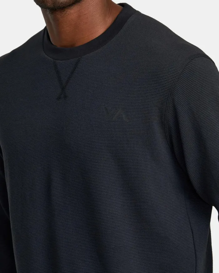RVCA Short Sleeves CAble Long Sleeve TShirt Black 8211 Men