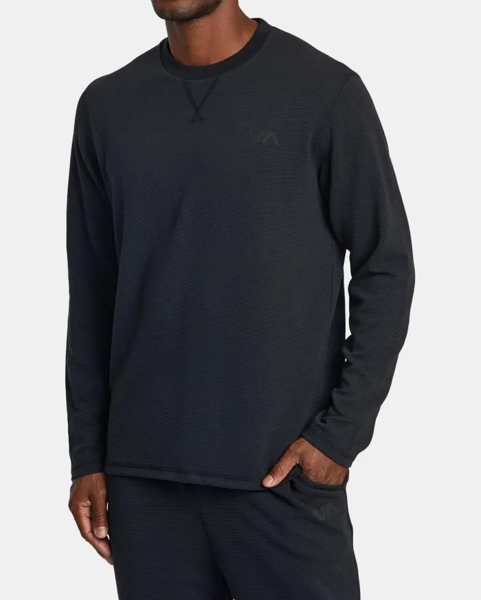 RVCA Short Sleeves CAble Long Sleeve TShirt Black 8211 Men