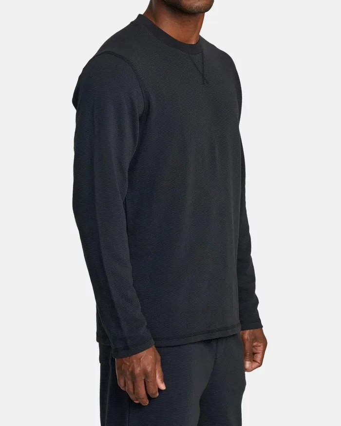 RVCA Short Sleeves CAble Long Sleeve TShirt Black 8211 Men