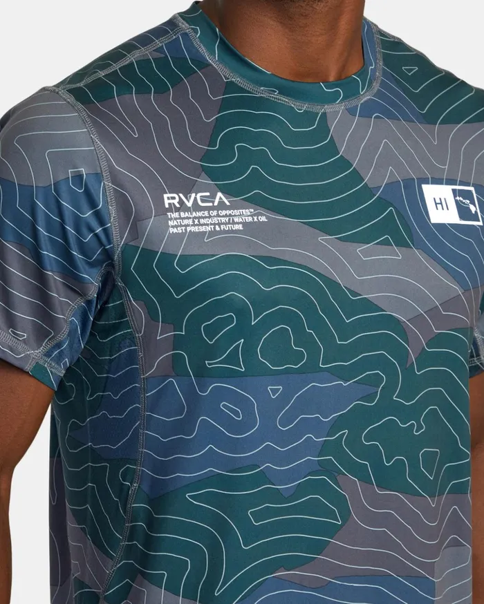 RVCA Short Sleeves Hawaii Sport Vent Short Sleeve Training Top Hawaii Topo Camo 8211 Men RVCA Short Sleeves Hawaii Sport Vent Short Sleeve Training Top Hawaii Topo Camo 8211 Men