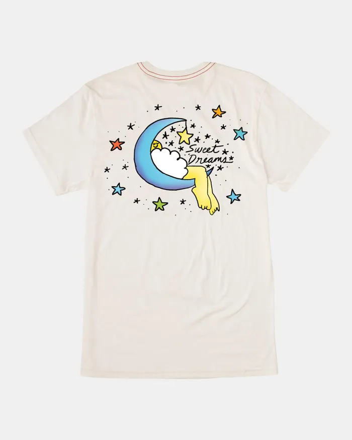 RVCA Short Sleeves Jesse Lortz Sweet Dreams Tee Antique White 8211 Men