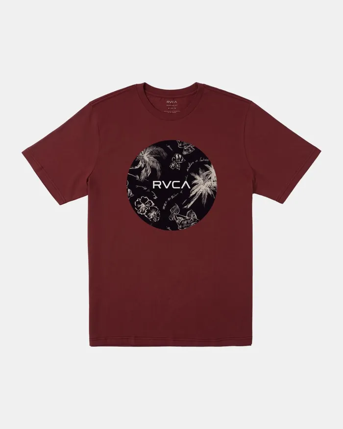 RVCA Short Sleeves Motors Tee Oxblood Red 8211 Men