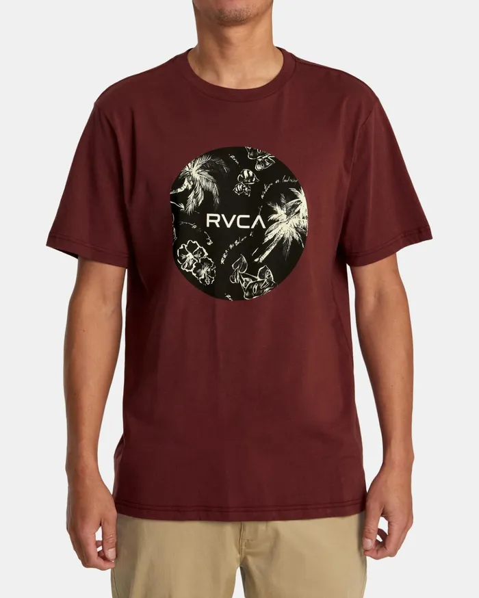 RVCA Short Sleeves Motors Tee Oxblood Red 8211 Men