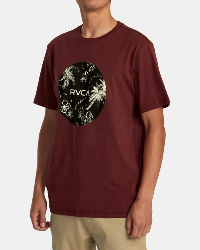 RVCA Short Sleeves Motors Tee Oxblood Red 8211 Men