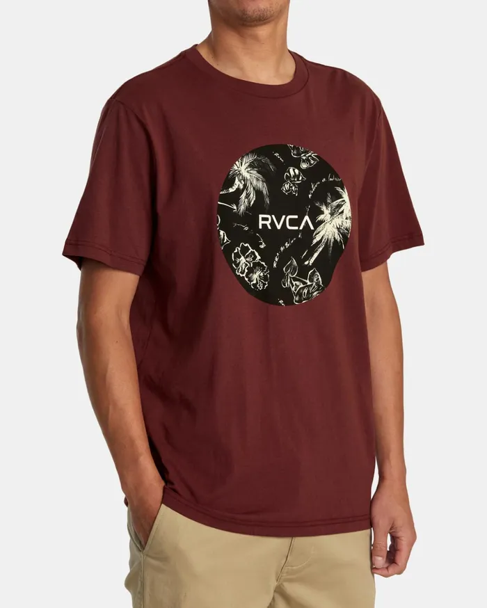 RVCA Short Sleeves Motors Tee Oxblood Red 8211 Men
