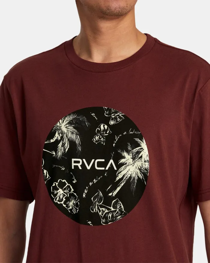 RVCA Short Sleeves Motors Tee Oxblood Red 8211 Men