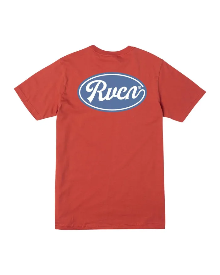 RVCA Short Sleeves Mudflap Tee Warm Red 8211 Men