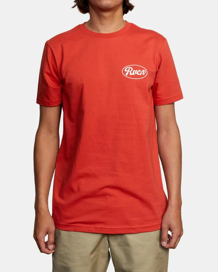RVCA Short Sleeves Mudflap Tee Warm Red 8211 Men