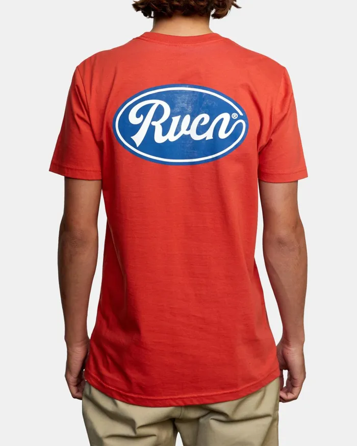 RVCA Short Sleeves Mudflap Tee Warm Red 8211 Men