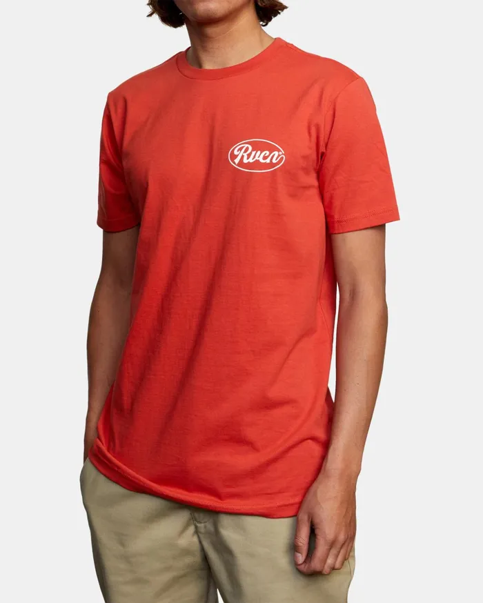 RVCA Short Sleeves Mudflap Tee Warm Red 8211 Men