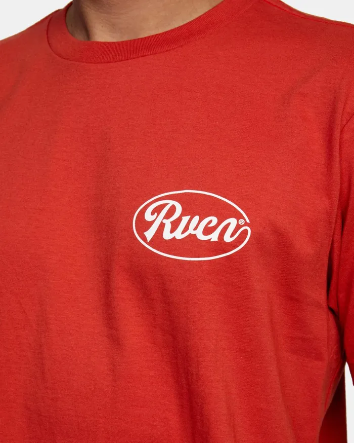 RVCA Short Sleeves Mudflap Tee Warm Red 8211 Men