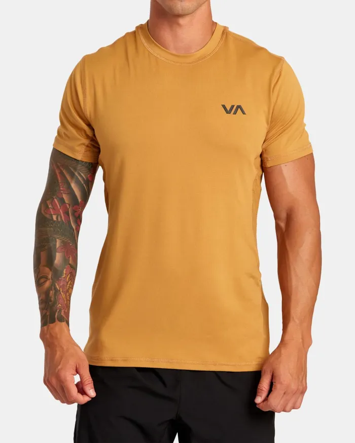 RVCA Short Sleeves Sport Vent Performance Tee Tumeric 8211 Men
