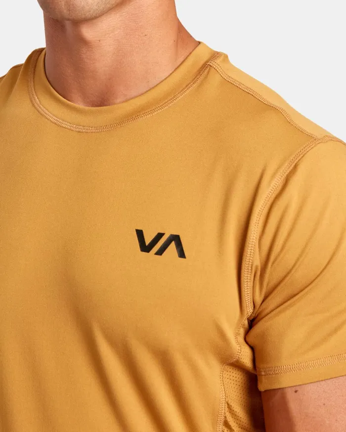 RVCA Short Sleeves Sport Vent Performance Tee Tumeric 8211 Men