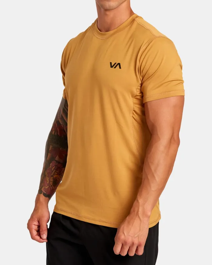RVCA Short Sleeves Sport Vent Performance Tee Tumeric 8211 Men