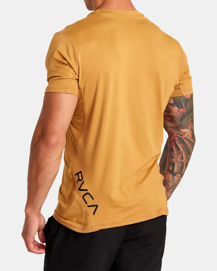 RVCA Short Sleeves Sport Vent Performance Tee Tumeric 8211 Men