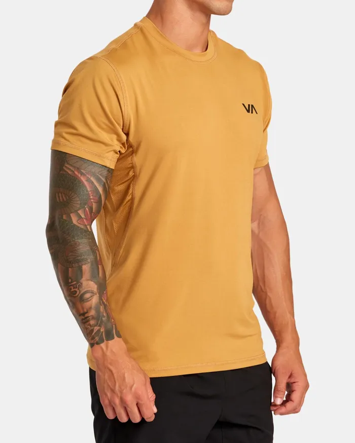 RVCA Short Sleeves Sport Vent Performance Tee Tumeric 8211 Men