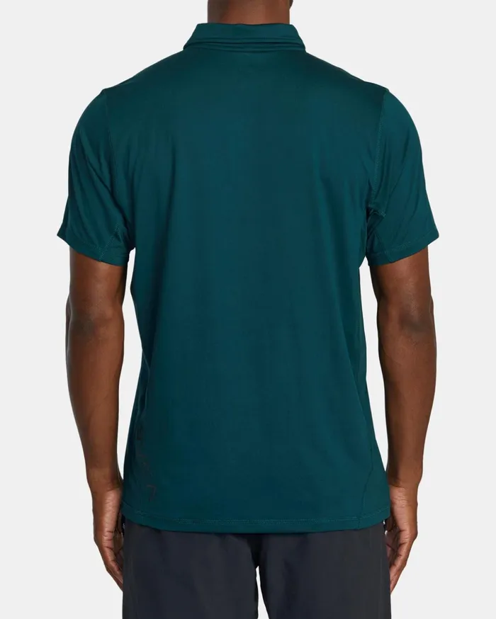 RVCA Short Sleeves VA Sport Vent Technical Polo Shirt Deep Sea 8211 Men