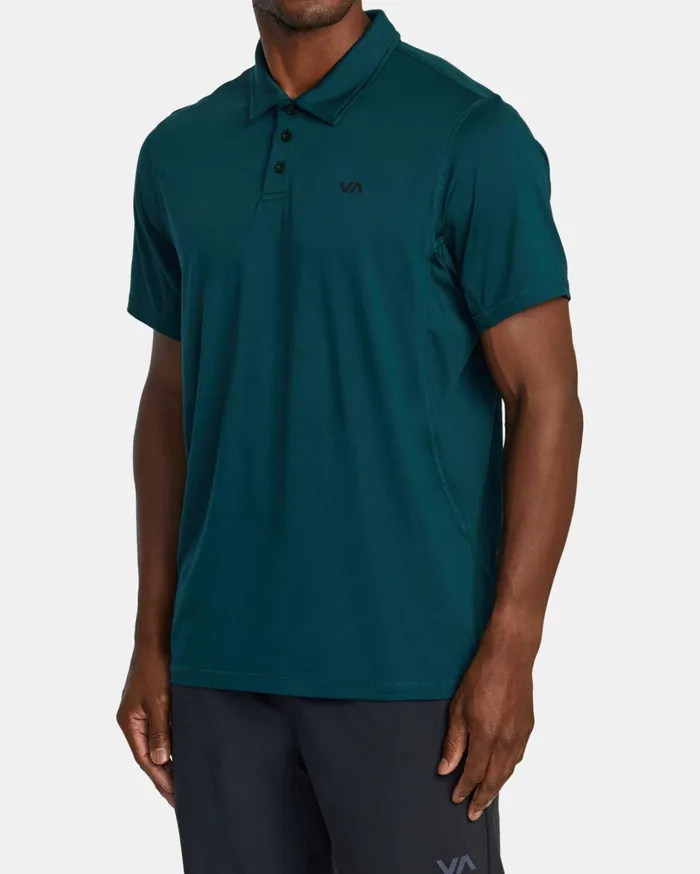 RVCA Short Sleeves VA Sport Vent Technical Polo Shirt Deep Sea 8211 Men