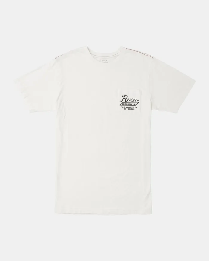 RVCA Short Sleeves Valley Script TShirt Antique White 8211 Men