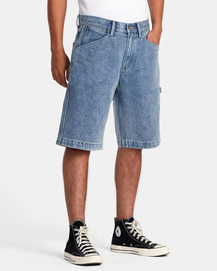RVCA Shorts Hybrids Chainmail Denim Shorts Broken Blue Wash 8211 Men