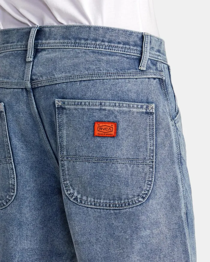 RVCA Shorts Hybrids Chainmail Denim Shorts Broken Blue Wash 8211 Men