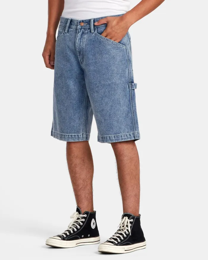 RVCA Shorts Hybrids Chainmail Denim Shorts Broken Blue Wash 8211 Men