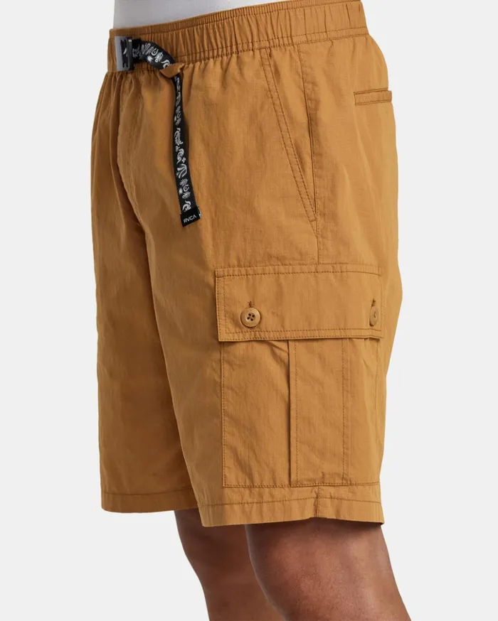 RVCA Shorts Hybrids Civic Utility 18034 Elastic Shorts Camel 8211 Men