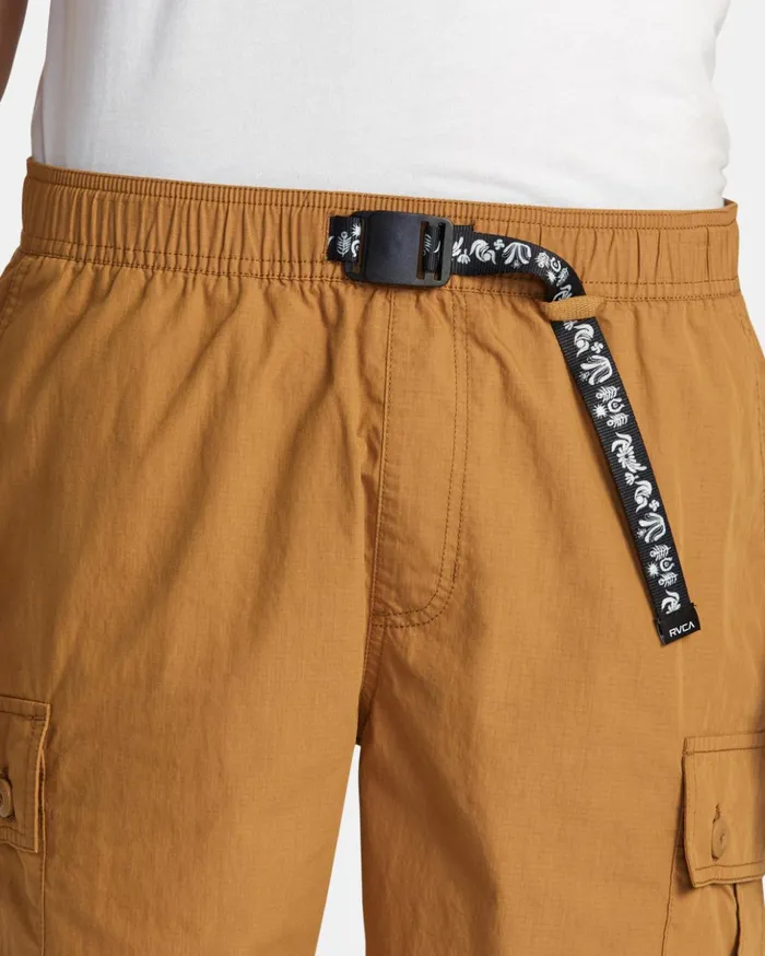 RVCA Shorts Hybrids Civic Utility 18034 Elastic Shorts Camel 8211 Men