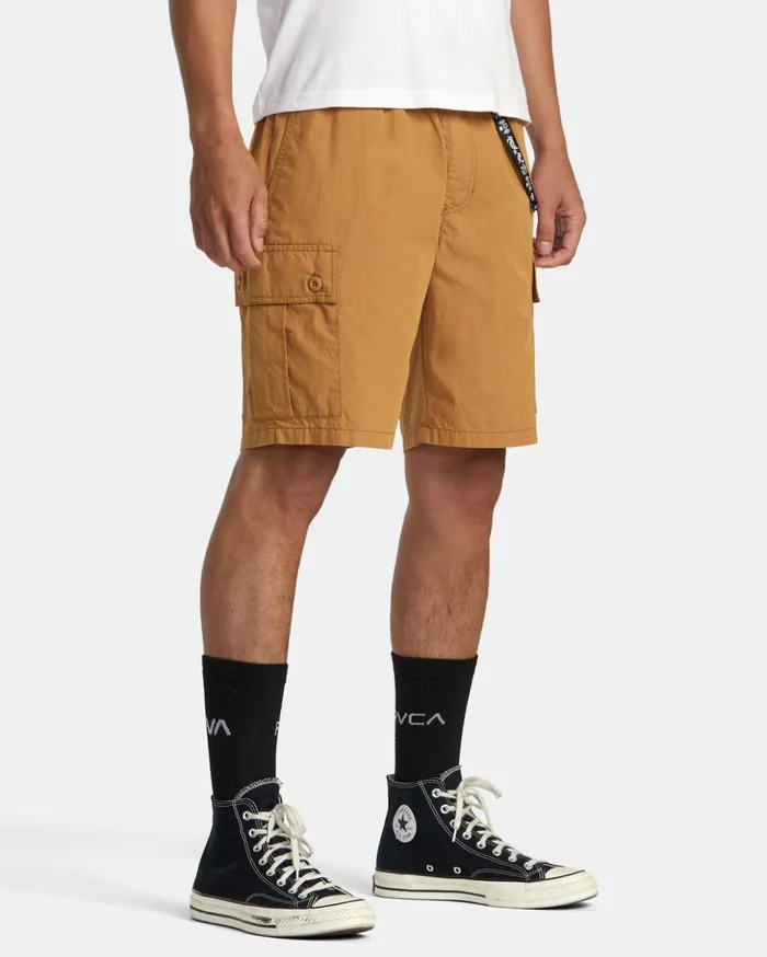 RVCA Shorts Hybrids Civic Utility 18034 Elastic Shorts Camel 8211 Men