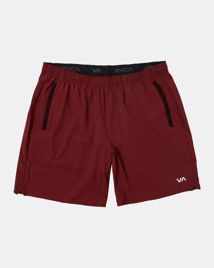 RVCA Shorts Hybrids Yogger Stretch Elastic Waist Shorts 17034 Deep Magenta 8211 Men RVCA Shorts Hybrids Yogger Stretch Elastic Waist Shorts 17034 Deep Magenta 8211 Men