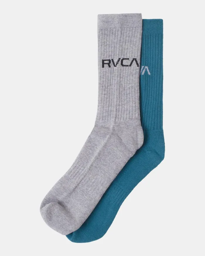 RVCA Socks 2 Pack Basic Logo Crew Socks Blue 8211 Men