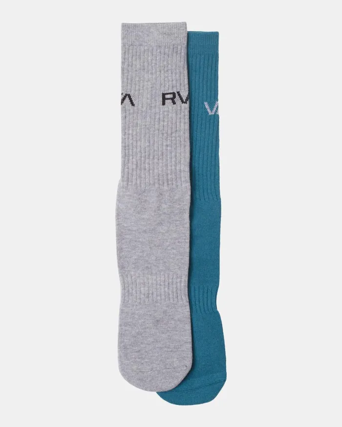 RVCA Socks 2 Pack Basic Logo Crew Socks Blue 8211 Men