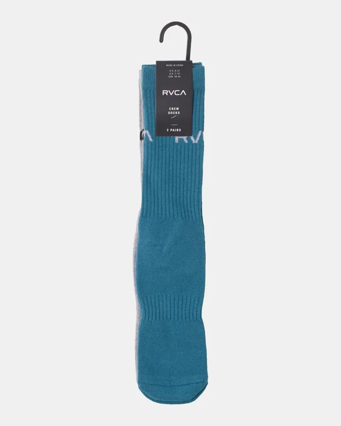 RVCA Socks 2 Pack Basic Logo Crew Socks Blue 8211 Men