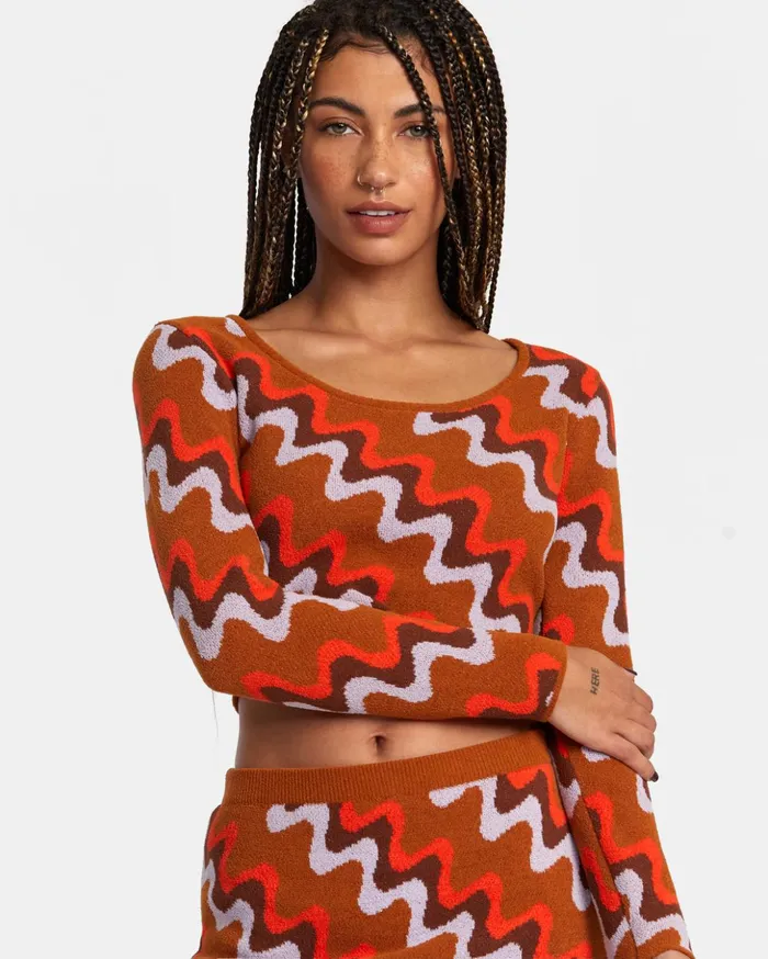 RVCA Sweaters Desmond Sweater Caramel 8211 Women