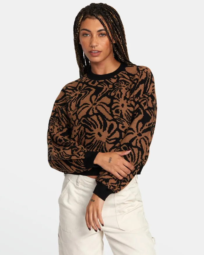 RVCA Sweaters Dip In Pullover Sweater Tan 8211 Women