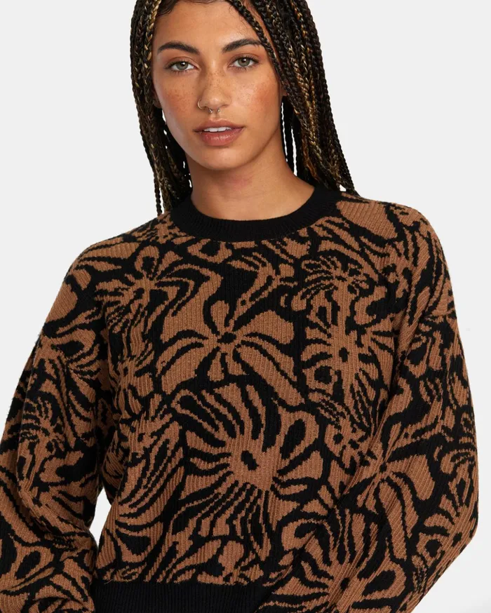 RVCA Sweaters Dip In Pullover Sweater Tan 8211 Women