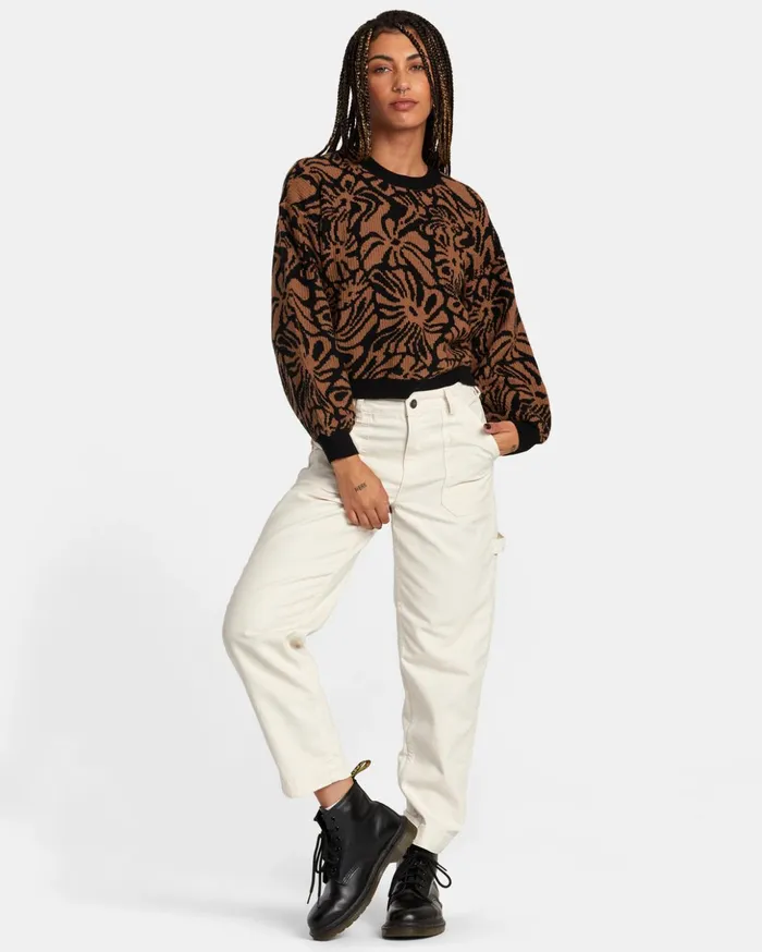 RVCA Sweaters Dip In Pullover Sweater Tan 8211 Women