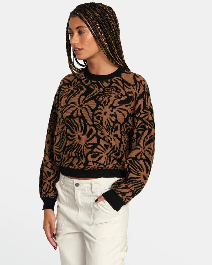RVCA Sweaters Dip In Pullover Sweater Tan 8211 Women