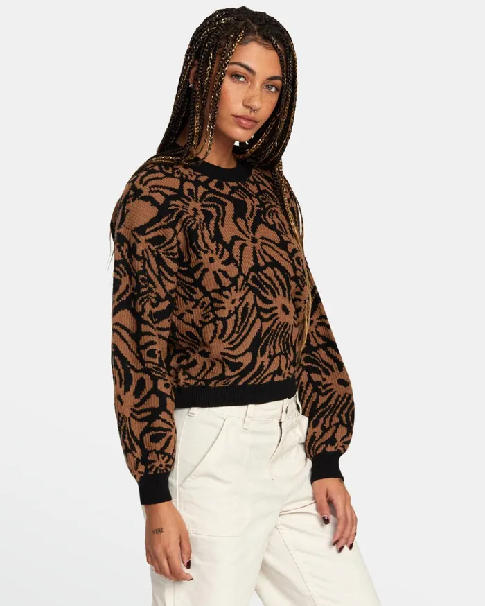 RVCA Sweaters Dip In Pullover Sweater Tan 8211 Women