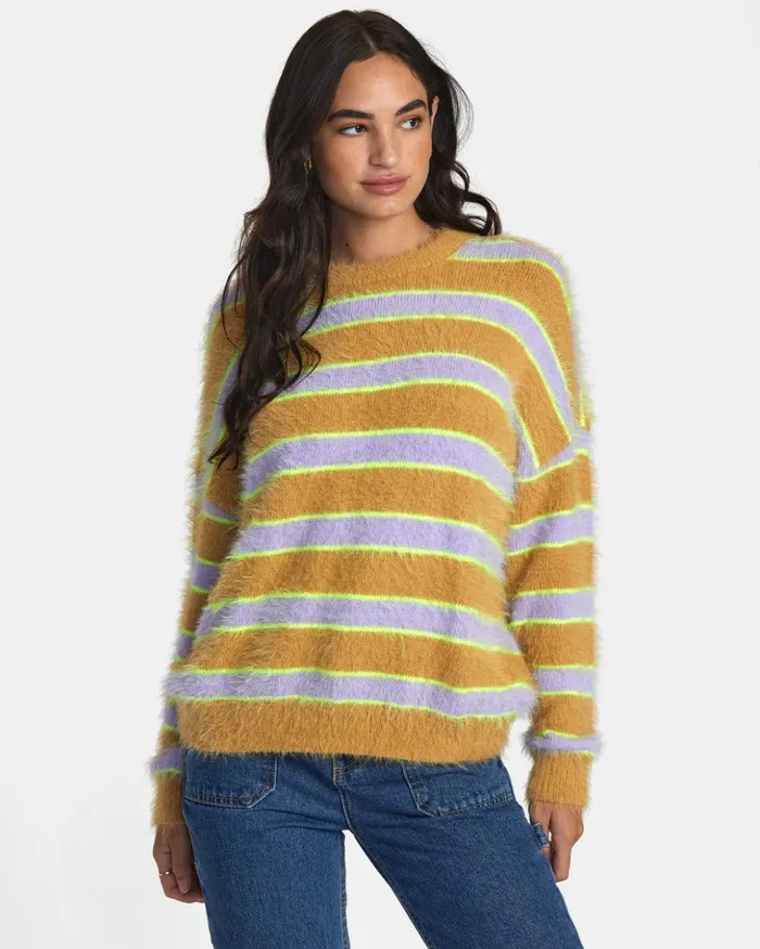 RVCA Sweaters Hash Sweater Tan 8211 Women
