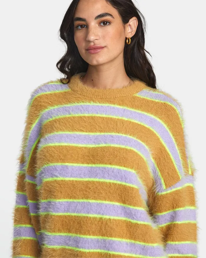 RVCA Sweaters Hash Sweater Tan 8211 Women