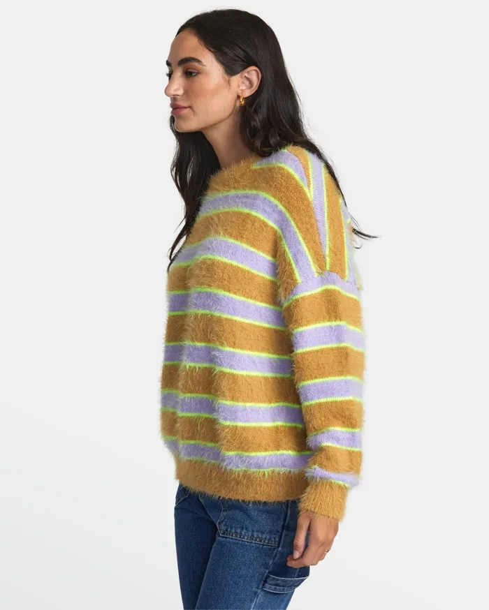 RVCA Sweaters Hash Sweater Tan 8211 Women
