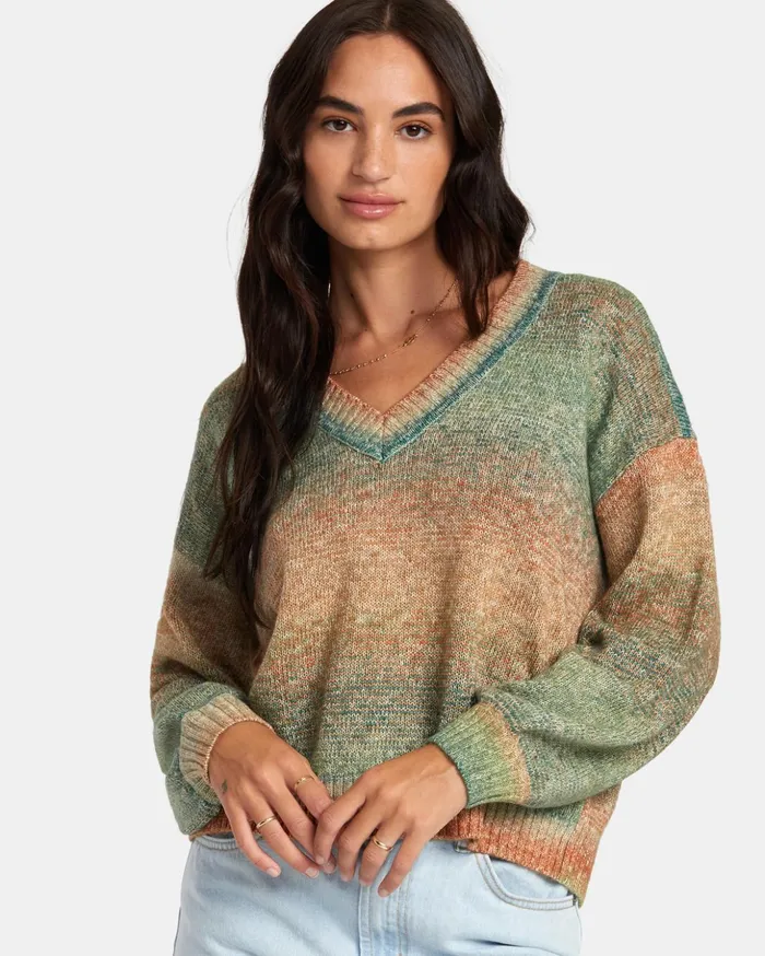 RVCA Sweaters Long Distance Sweater Multi 8211 Women