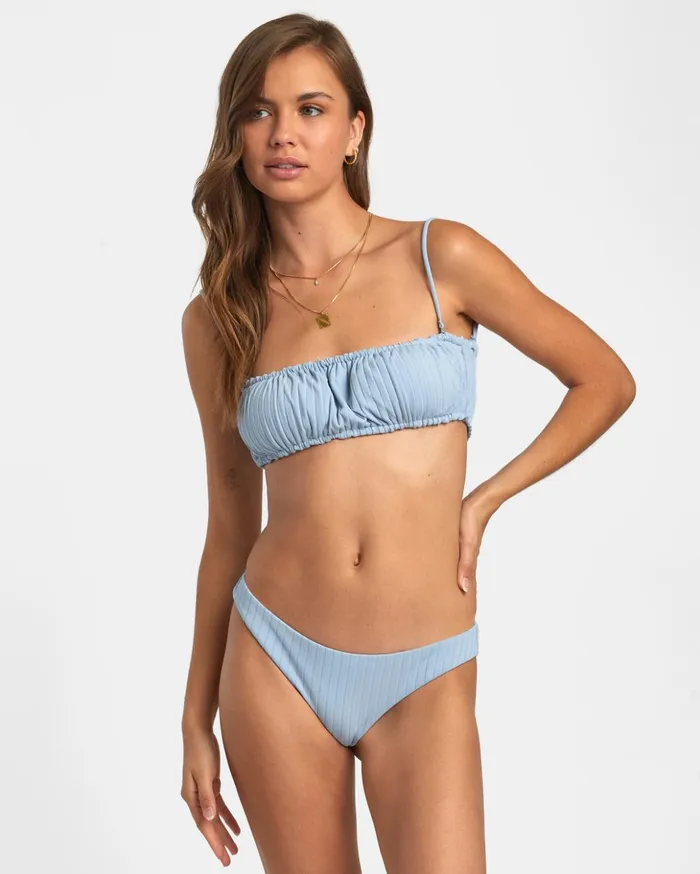 RVCA Swim New Arrivals Wide Rib 2Way Bandeau Bikini Top Dusty Blue 8211 Women RVCA Swim New Arrivals Wide Rib 2Way Bandeau Bikini Top Dusty Blue 8211 Women