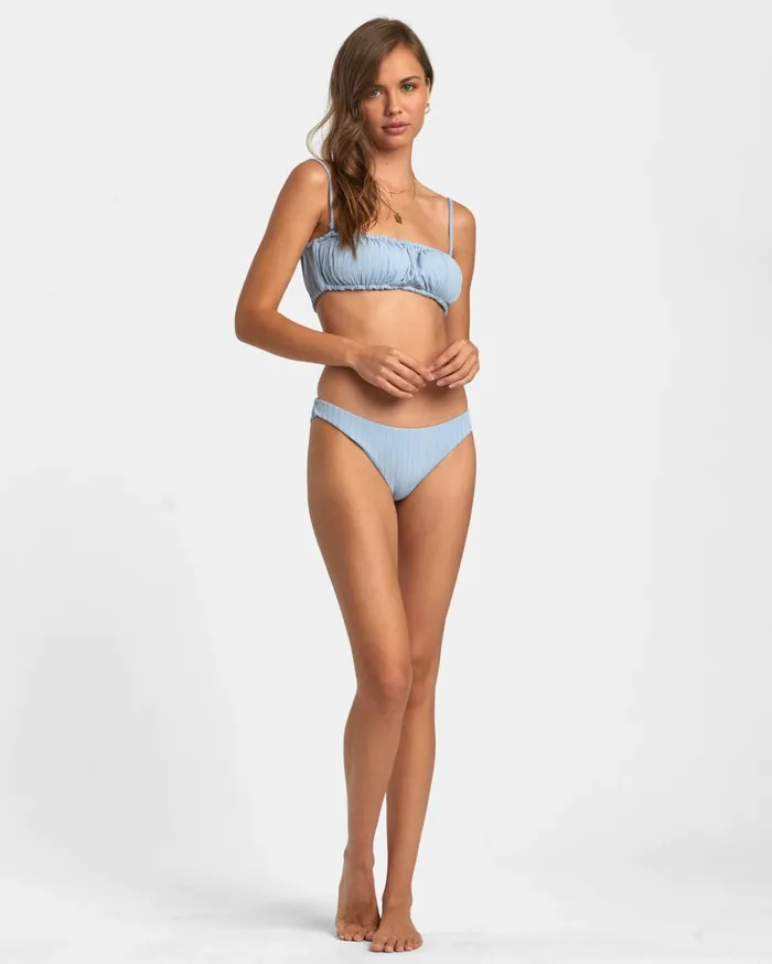 RVCA Swim New Arrivals Wide Rib 2Way Bandeau Bikini Top Dusty Blue 8211 Women RVCA Swim New Arrivals Wide Rib 2Way Bandeau Bikini Top Dusty Blue 8211 Women