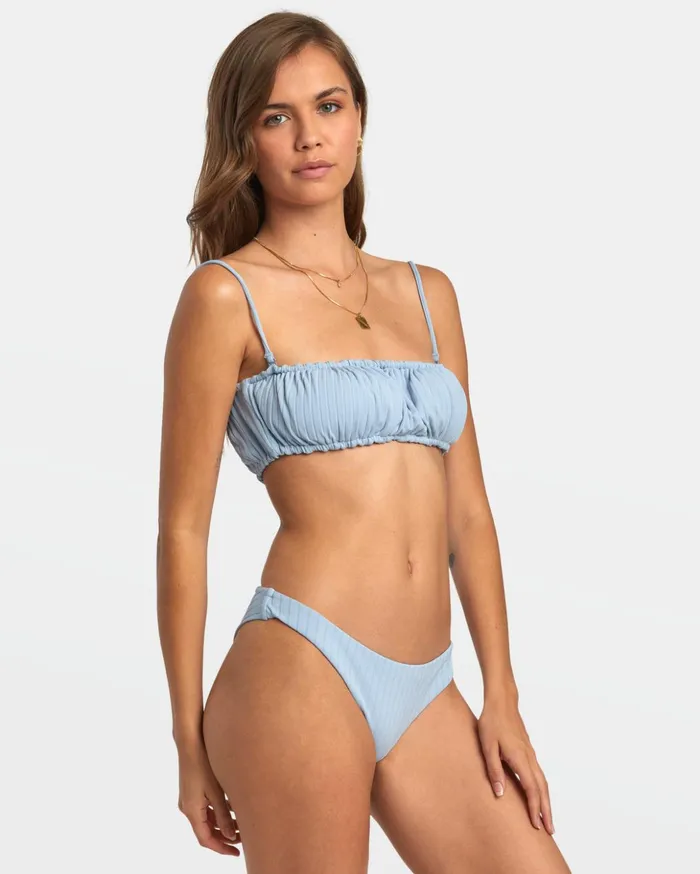 RVCA Swim New Arrivals Wide Rib 2Way Bandeau Bikini Top Dusty Blue 8211 Women RVCA Swim New Arrivals Wide Rib 2Way Bandeau Bikini Top Dusty Blue 8211 Women