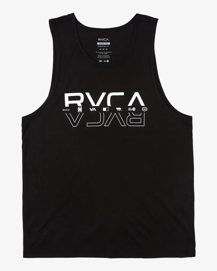 RVCA Tank Tops Double RVCA Split Tank Black 8211 Men