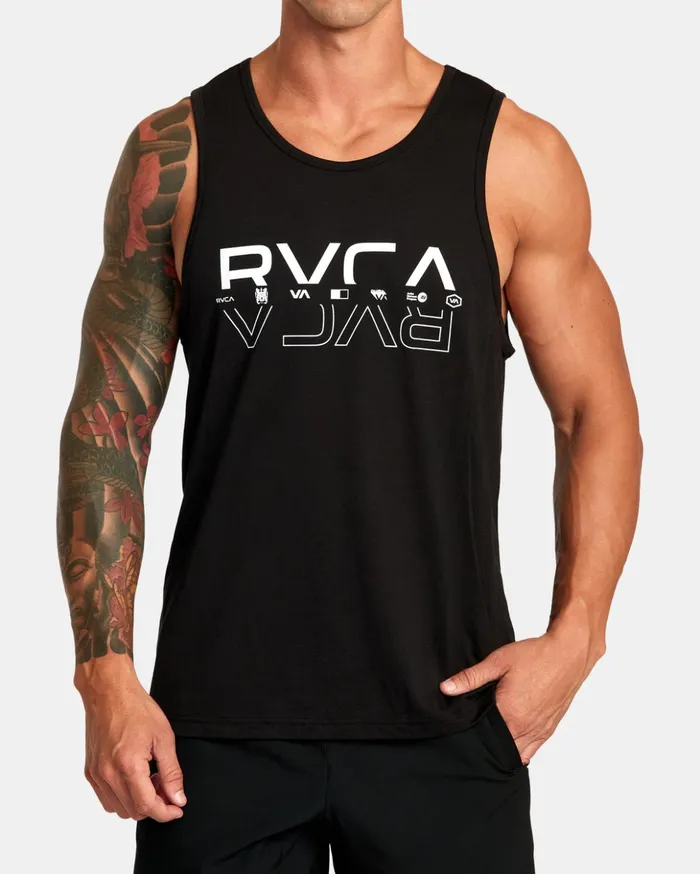 RVCA Tank Tops Double RVCA Split Tank Black 8211 Men