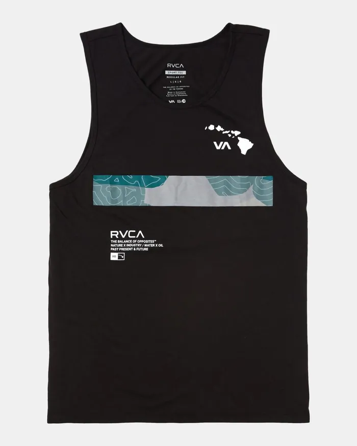 RVCA Tank Tops Hawaii Bar Topo Camo Vest Black 8211 Men